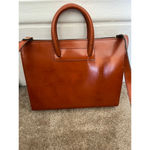 Pratesi Firenze Italian cognac Leather square Satchel Brown cross body bag Photo 6