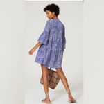 Warm Blue White Floral Garden Tunic Dress Size L Photo 6