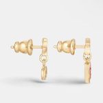 Christian Dior Dior DIORAMOUR JE VOUS ADORE EARRINGS Gold-Finish Metal and Red Lacquer Photo 1