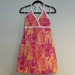 Lilly Pulitzer Halter Dress Y2K Womens Size 10 Coral Pink Photo 10
