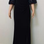 Ralph Lauren LAUREN DECKER JERSEY SHEER YOKE 1/2 RUFFLE SLEEVE SEQUIN DRESS GOWN Photo 2