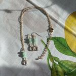 Genuine Chrysoprase Jewelry Set, Quartz Set, Jade Set, Mint Green, Casual Green Photo 7