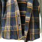 EXPRESS Women’s Flannel Jacket blue white and grey Photo 2