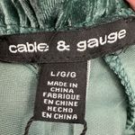 Cable & Gauge NWT Velour Long Sleeve Mock Neck Blouse Top Green Size Large Photo 2