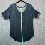 Tresics  Blue Short Sleeve Top Raw Hem Scoop‎ Neck Tunic Large Casual Photo 4