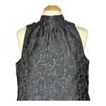 Scoop Jacquard Mini Swing Dress Halter‎ Neck Party Cocktail Ruffle Size Large Black Photo 6