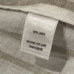 Garnet Hill  Striped Linen Blazer Womens Medium Tan White Coastal Lightweight Photo 2