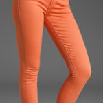 Paige Citrus Peach Peg Super Skinny Jean Photo 0