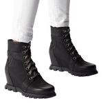 Sorel Joan of Arctic Wedge III Lexie Bootie Women 9 Black Jet Leather Waterproof Photo 4