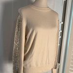 THML  Cream Top with Gold Sequin Accents Medium Photo 0