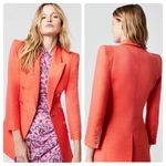 NWOT SMYTHE Pagoda Blazer in Watermelon Size 6 Coral Red Pin Linen Structured Photo 1