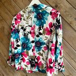 Gloria Vanderbilt watercolor pink black teal white floral jacket blazer size 22 Photo 6