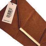 {NWT} MICROSUEDE ENVELOPE CLUTCH Brown Photo 1