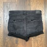 American Eagle Next Level Stretch Super Hi-Rise Cutoff Black Jean Shorts Photo 6