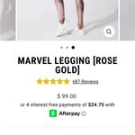 HEROINE SPORT $99 Marvel Shimmering Pink Rose Gold Leggings M Size M Photo 2