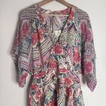 Maeve Anthropologie siya kimono dress Abstract Boho V Neck size 2 flowy Photo 3