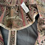 Vintage 90s Paisley Velveteen Blazer Jacket 18w Brown Pink Red Turquoise Photo 3