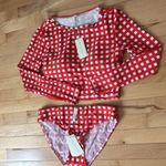 Sea Level Damier Long Sleeve Crop Rashguard set. US 8 Orange Photo 2
