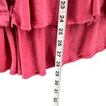 Free People  Shirt Womens XS Pink Linen Cotton Button Front High Low Boho V Neck Photo 8