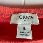 J. Crew Womens Top Sz S Coral Textured Puff Sleeve Knit Short Sleeve‎ AJ700 Photo 4