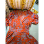 Women's Unbranded Orange Purple Floral Ruffle Jumper Size M Photo 1