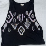 Victoria's Secret Victoria Secret‎ Pink Y2K Black Tank Top Size S Women's Aztec Iridescent Sequin Photo 0