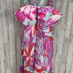 Shoshanna  Silk Floral Halter Cocktail Dress 10 Pink Abstract Print Photo 0
