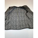 Chico's  Black Tweed Herringbone Jacket with Leopard Print Trim Photo 3
