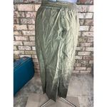 pants 100% silk drab green elastic waist 1980s Size M Photo 6