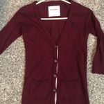 Abercrombie & Fitch Maroon Button Down Sweater Photo 1