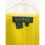 Lauren Ralph Lauren Yellow Cable Knit 100% Cotton V Neck Sweater Sz L Size L Photo 1