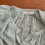 Roller Rabbit NWOT  Murello Ada green stripe button down blouse cotton India Photo 1