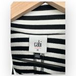 CAbi Black White Stripe Long Sleeve Front Pockets Open Front Cardigan Medium Photo 7