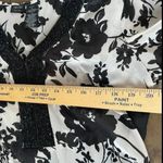 Nicole Miller Black White Floral Top Size 12 L/XL Sheer Blouse Long Sleeve Top Photo 8