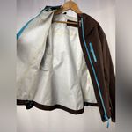 Stoic Nikwax Hooded Full Zip Jacket in Brown Blue Size Small Photo 8