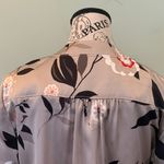 Loft Lightweight Beige Floral Satin Bomber Jacket Women’s XS Extra Small Photo 4