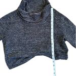 CAbi Top Womens Medium Gray Glee Cropped Cowl Neck Long Sleeve Boho Pullover Photo 5