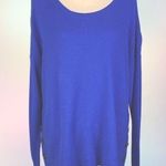 LORD & TAYLOR royal blue crew neck sweater with button detail in size XL. EUC Photo 0