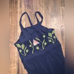 Anthropologie Floreat floral Navy
Blue Embroidered Maxi Dress boho formal fall Black Size 10 Photo 6