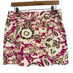 J.Crew Mini Skirt Womens 6 Pink Cream Tie Waist 100% Cotton Coconut Girl Preppy Photo 2