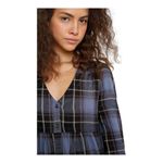 Urban Outfitters  XS Long Sleeve plaid Flannel button up mini dress​​​​​ Photo 3