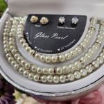GLASS PEARL 5 PIECE JEWELRY SET NWT Silver Photo 1