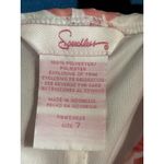 Speechless White/Pink Sheer Floral Chiffon Cowl Neck Bow Lined Dress Size 7 Photo 5