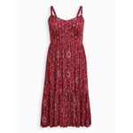 Torrid Midi Super Soft Tiered Dress Multi Medallion Magenta Purple Cream 10 00 Photo 3