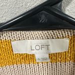 Loft  Ann Taylor Striped Mustard Oatmeal Military Style Cardigan Photo 2
