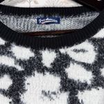 Freshman 1996 Leopard Print Fuzzy Sweater Black & White Cropped Long Sleeves L Size L Photo 1