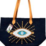 America & Beyond Evil Eye Tote. Great for Summer Blue Photo 0