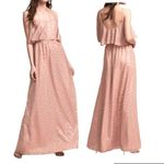 Anthropologie  BHLDN Metallic Dots Paris Maxi Dress Gown Pink Size S Photo 0
