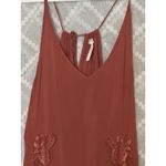 Free People Rust Eyelash Lace Boho Mini Sexy Beach Slip Dress Size Medium Photo 3