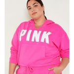 PINK - Victoria's Secret  Cinched Crop Hoodie & Sweatpants Atomic Pink Set L/XL Photo 8